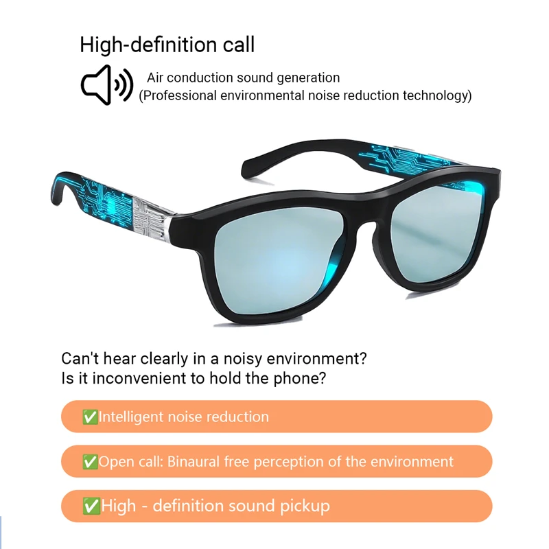 SmartVision™ AI Smart Glasses for Every Light Condition