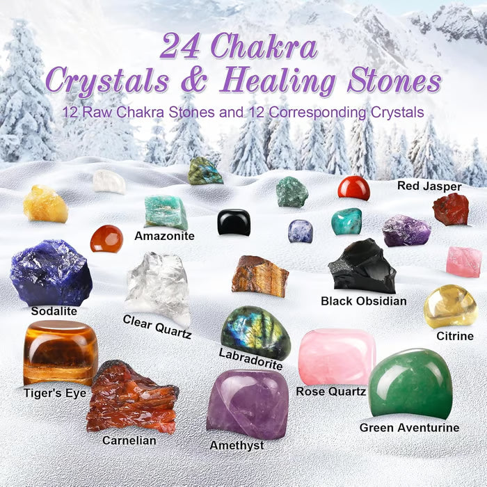 ❤100% Hand-carved✨ Advent Calendar 2025 Crystals💎(✨Same as in the video)