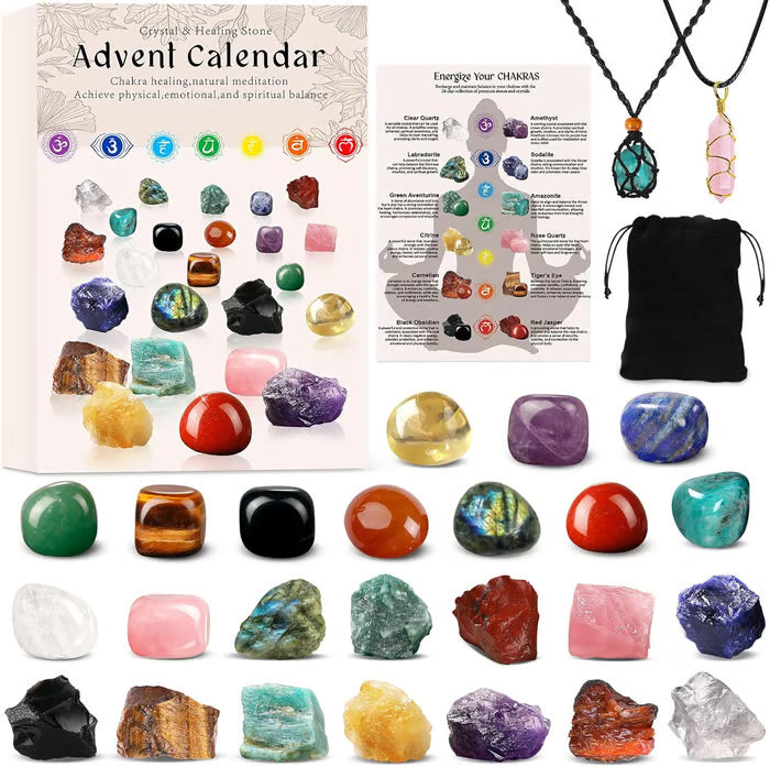 ❤100% Hand-carved✨ Advent Calendar 2025 Crystals💎(✨Same as in the video)