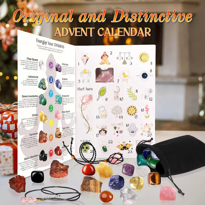 ❤100% Hand-carved✨ Advent Calendar 2025 Crystals💎(✨Same as in the video)